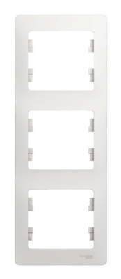 Рамка 3-местная GLOSSA бел вертикальная SchE 107