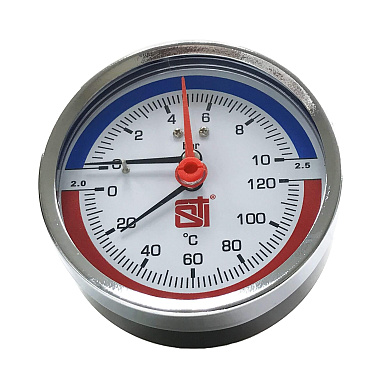 Термоманометр аксиальный STI ∅80 120°C 10 bar УП (G½")