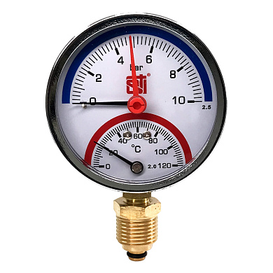 Термоманометр радиальный STI ∅80 120°C 10 bar УП (G½")