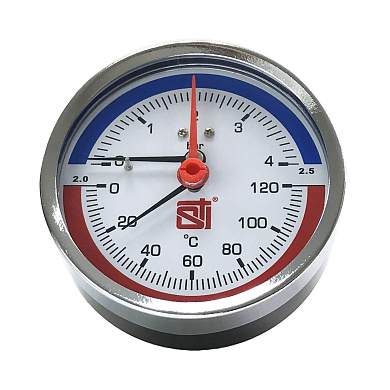 Термоманометр аксиальный STI ∅80 120°C 4 bar УП (G½")