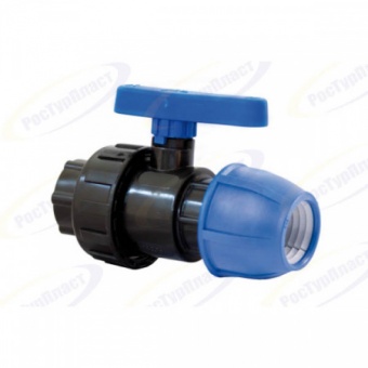 Кран шаровый компрессионный внутр.резьба PN10 d25х1/2" для ПЭ труб, РТП